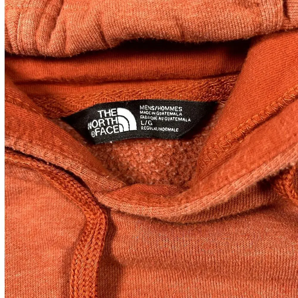 The North Face Hoodie Men's Orange Cotton‎ Logo Pullover Kangaroo Pocket Size L
